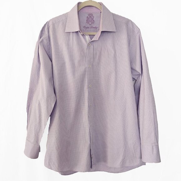 English Laundry Light Purple and White Men's Long Sleeve Button Down - Picture 1 of 6